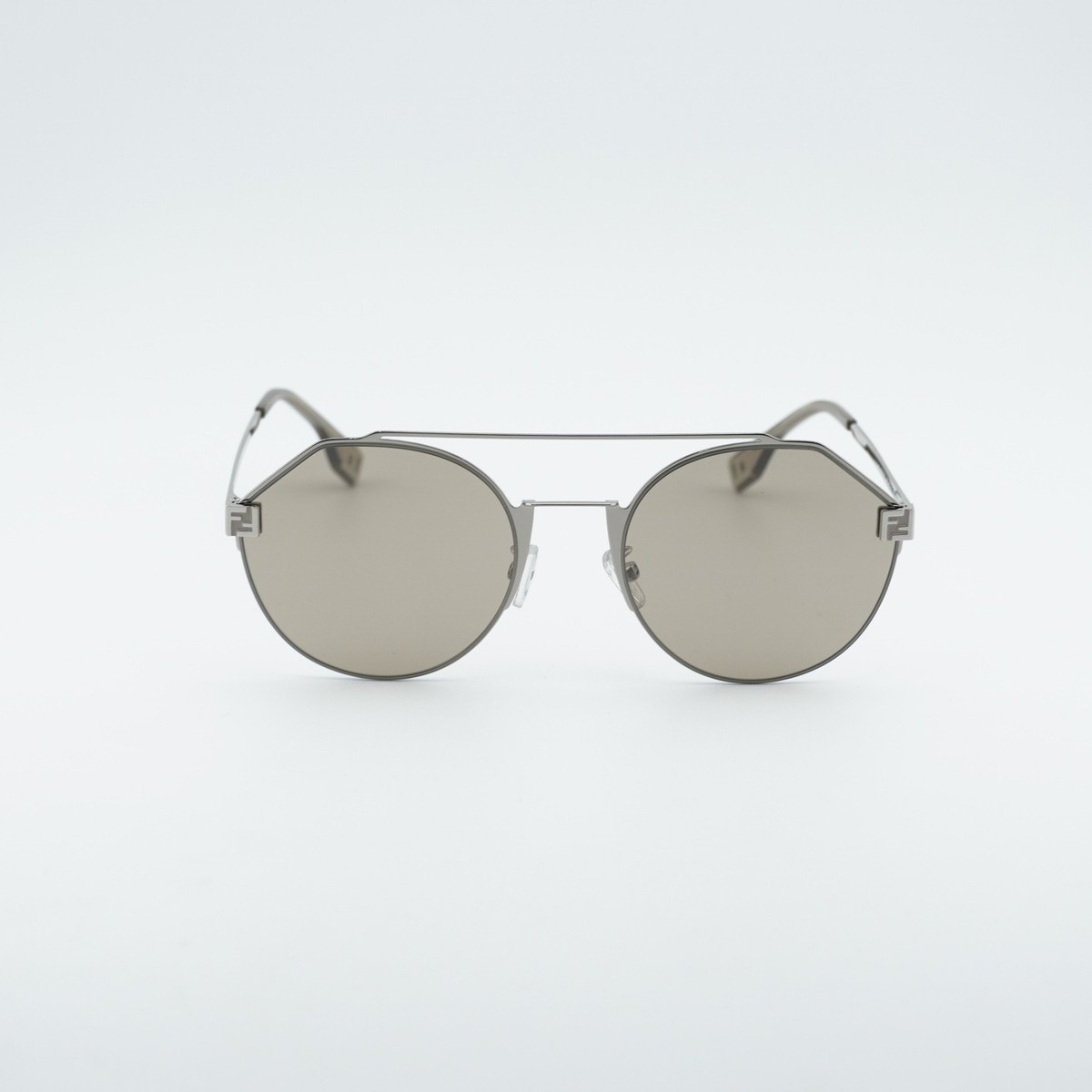 Fendi FE40060U 16G Round Sunglasses - Silver/Silver Mirror New Fendi FE40060U 16X Silver/Blue with FF Pattern Mirror 55  main image 4