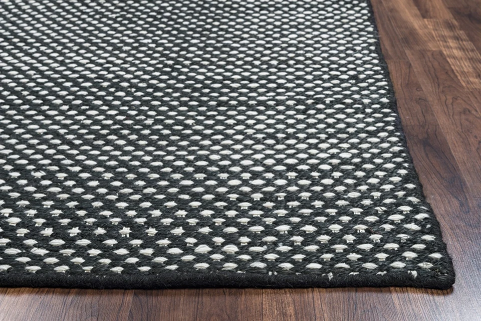 3x5 Rizzy Rugs Black Geometric Solid Hand-Loomed Door Mat EG9038 - Aprx 3' x 5' - Image 3 of 3