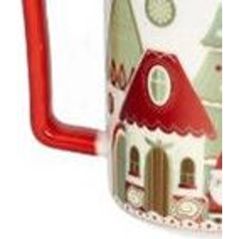 Mug Natale con Tappo e Filtro BRANDANI Villaggio in Festa Bianco Porcellana, fotografia 5 di 9