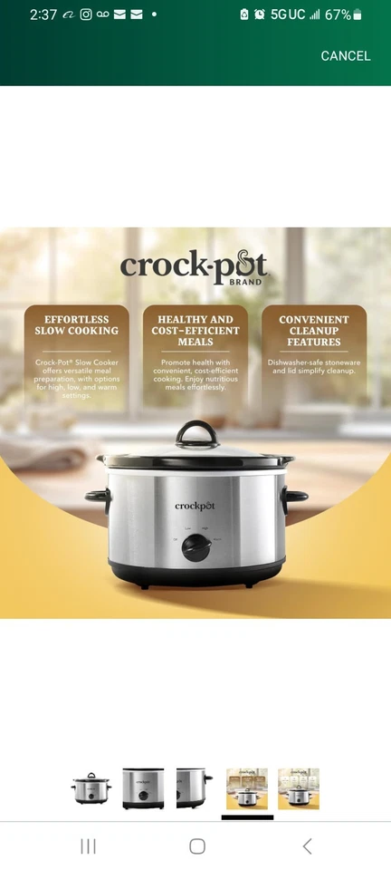 Crock-Pot SCR450-S 4.5Q Slow Cooker - Image 3 of 3