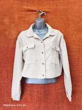 Missguided Womens Size 10 Honey Gold Boxy Cropped Jacket Corduroy Effect