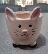 Ceramic cat or bunny Pink/White Planter