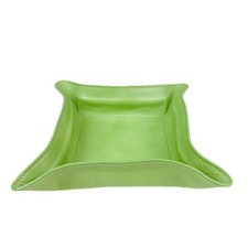 MULHOLLAND BROTHERS Leather Valet Tray Green RARE Color