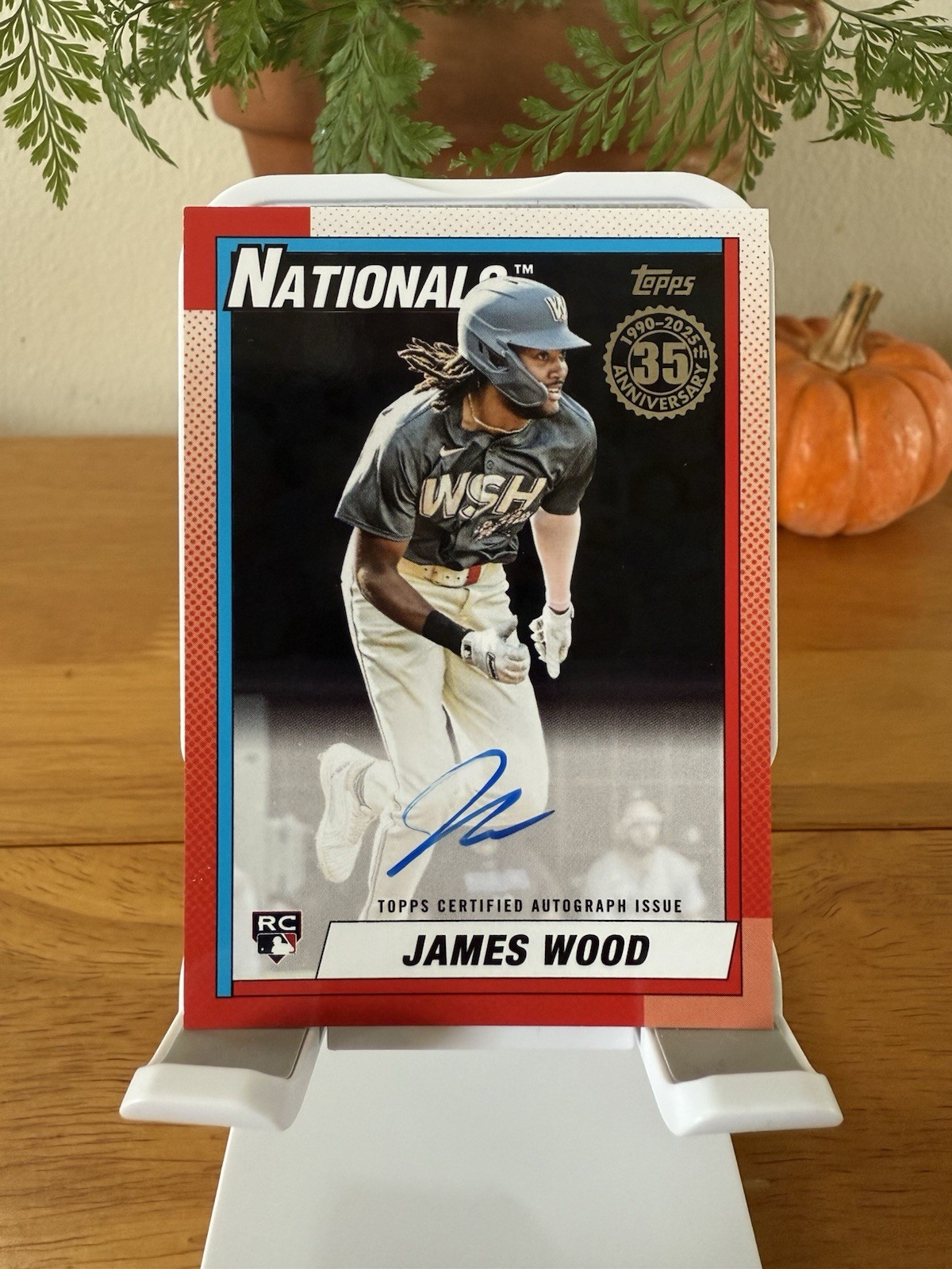 2025 Topps Series 2 James Wood 1990 Topps Baseball Black Auto 8/10 #90B2-JW