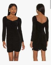 Minkpink | Chaima Black Ruched Mini Dress NWT. Size XS