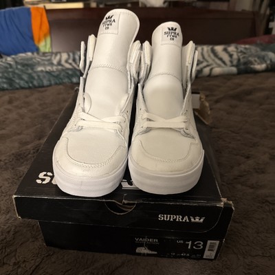 Supra Men's Supra Vaider White canvas men's mid to high top shoes