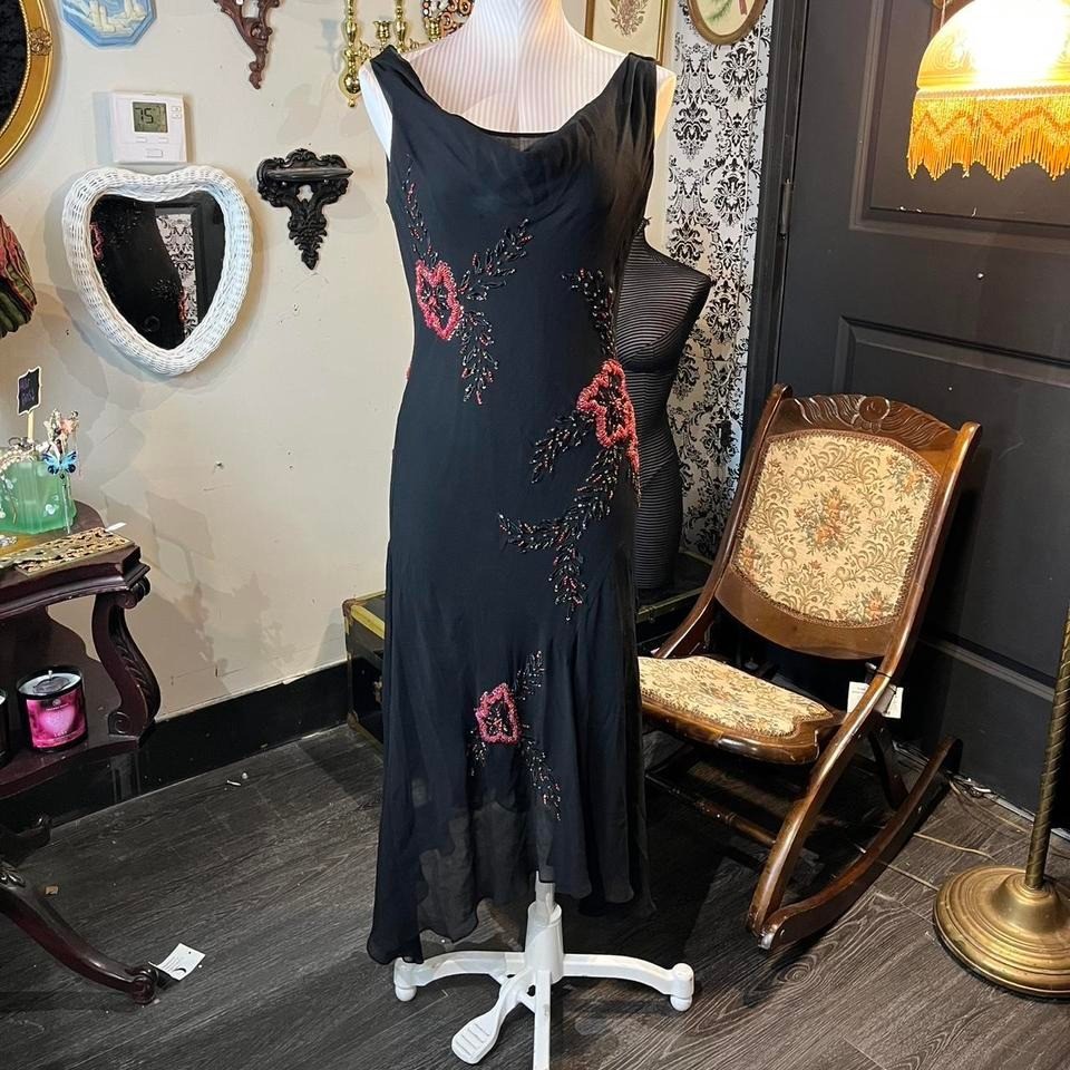 Vintage Sue Wong Noir Black Silk Beaded Gown – Size 10