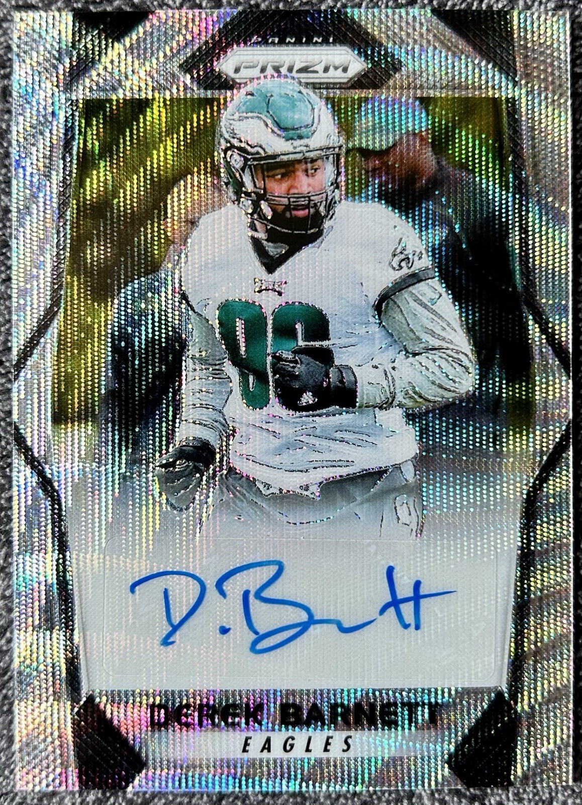 Derek Barnett Panini Prizm Rookie Autographs #DB Blue Wave