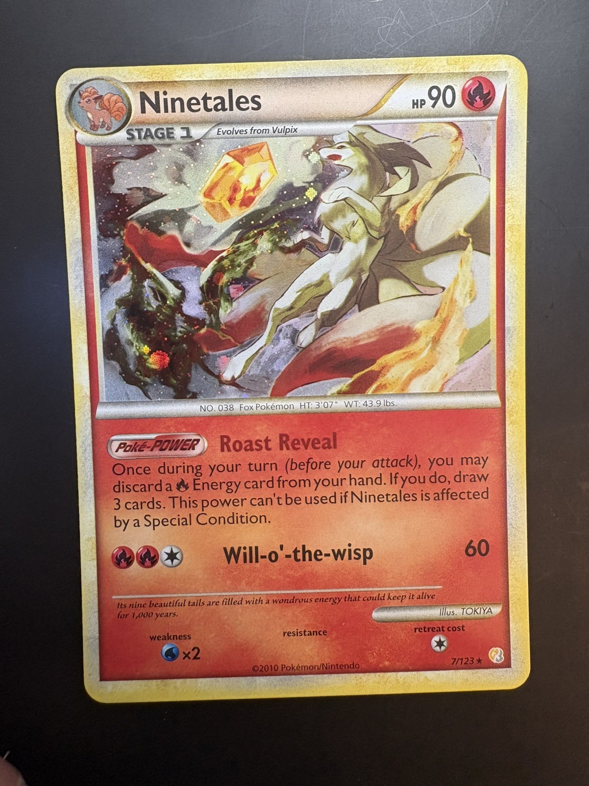Ninetales 7/123 Holo Rare Heartgold & Soulsilver 2010 - Pokemon Card TCG LP