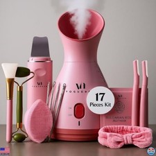 Facial Steamer Spa Kit with 17 Skin Care Tools, Humidifier  Towel Warmer