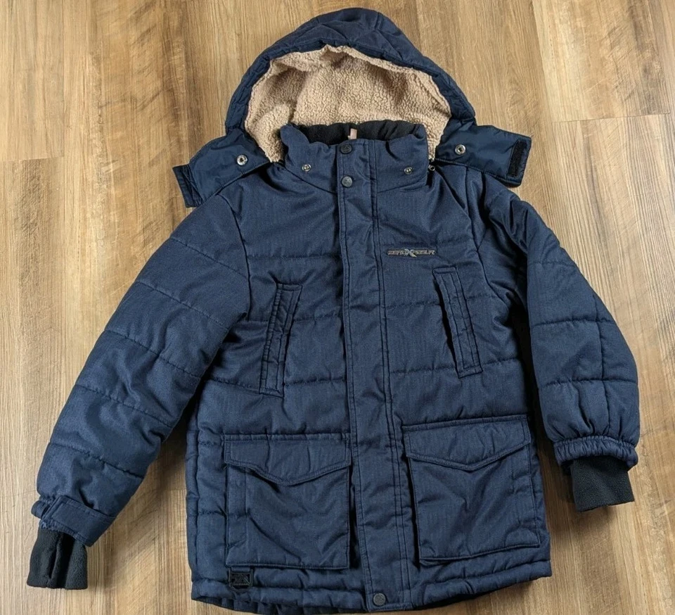 Boys 4&Up ZeroXposur Winter Coat & Beanie Set Navy Sz S 8 - Image 2 of 4