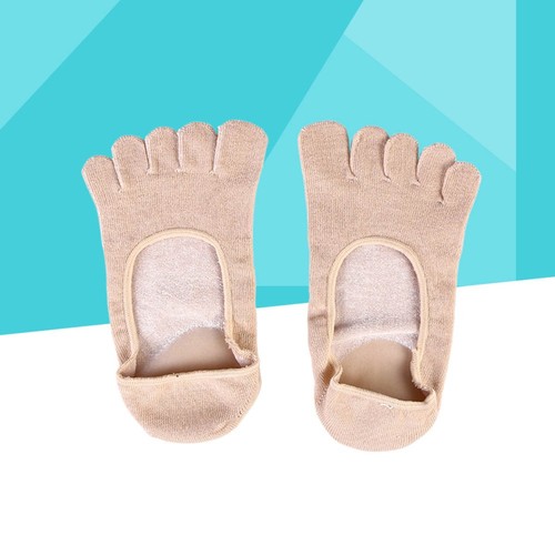 5 Toe Gel Moisturizing Socks Gel Spa Socks for Women or Men (Apricot) 5 toe sock - Imagen 5 de 12