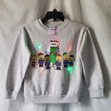 Peanuts Unisex Kids Size 8 Medium Charlie Brown Light Up Sweatshirt Gray Snoopy
