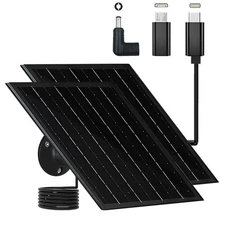 Solar Panel for Security Camera 5V 6W USB Solar Panel Charger Type-C Port、Mic...