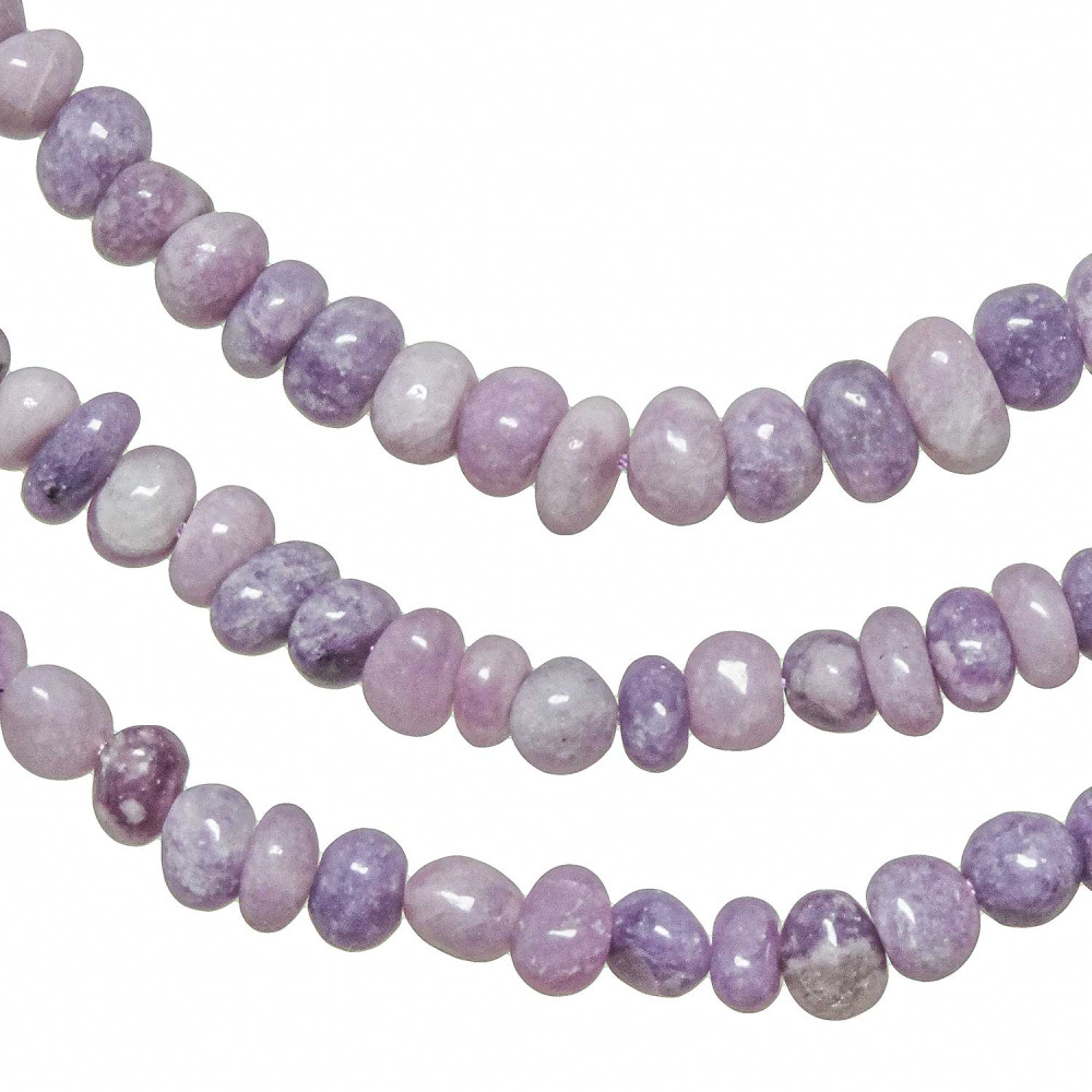 Collier en lépidolite de 90 cm avec perles roulées de 5 à 8 mm - 2