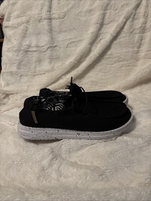 Hey Dude Wendy Basic Black Odyssey Slip-On Sneakers Shoes Women's Size 5