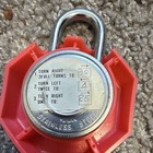 STOP Sign Style Combination Padlock, Plastic Body, SS Shackle 1/4in, Indoor — photo 2