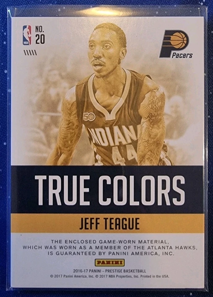 2016 Panini Prestige True Colors #20 Jeff Teague Game Worn Patch /199 - Image 3 of 3