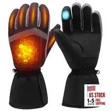 USB Heated Gloves, Rechargeable Heated Gloves for Men Women, Non-Slip &