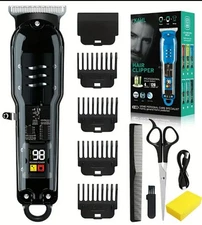 Men's Hair Clipper Digital Display Cordless Portable Rechargeable, Beard Trimmer