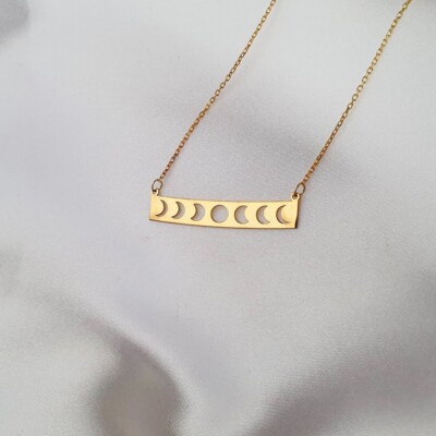 Women Moon Phase Necklace Gold Celestial Crescent Astrology Moon Cycles  Jewelry
