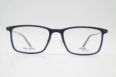 Eyeglasses i-tech by i-spax PIKE Blue Metallic Oval Frame New