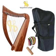 27 String Celtic Harp | Irish Folk Instrument | Handmade Mahogany Wood Harp