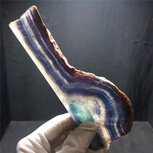 TOP 182G Natural Multicolor Fluorite Crystal Original Stone Specimens Slice YR46 - Bild 11 von 12