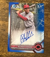 2022 Bowman Chrome Auto Blue Choice Refractor Ricardo Cabrera /150 RC #X13301