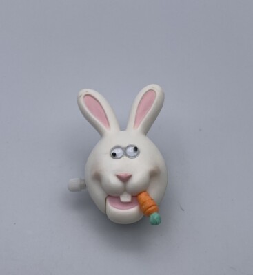 Vintage 1987 Hallmark Wind Up Bunny with Google Eyes & Moving Mouth Pin