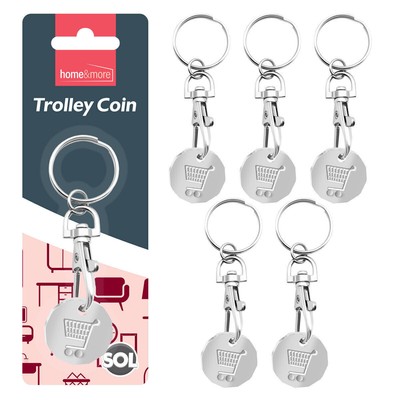 1/3/6 Trolley Coin Keyring Removable Supermarket £1 Pound Shopping Cart Token Ho