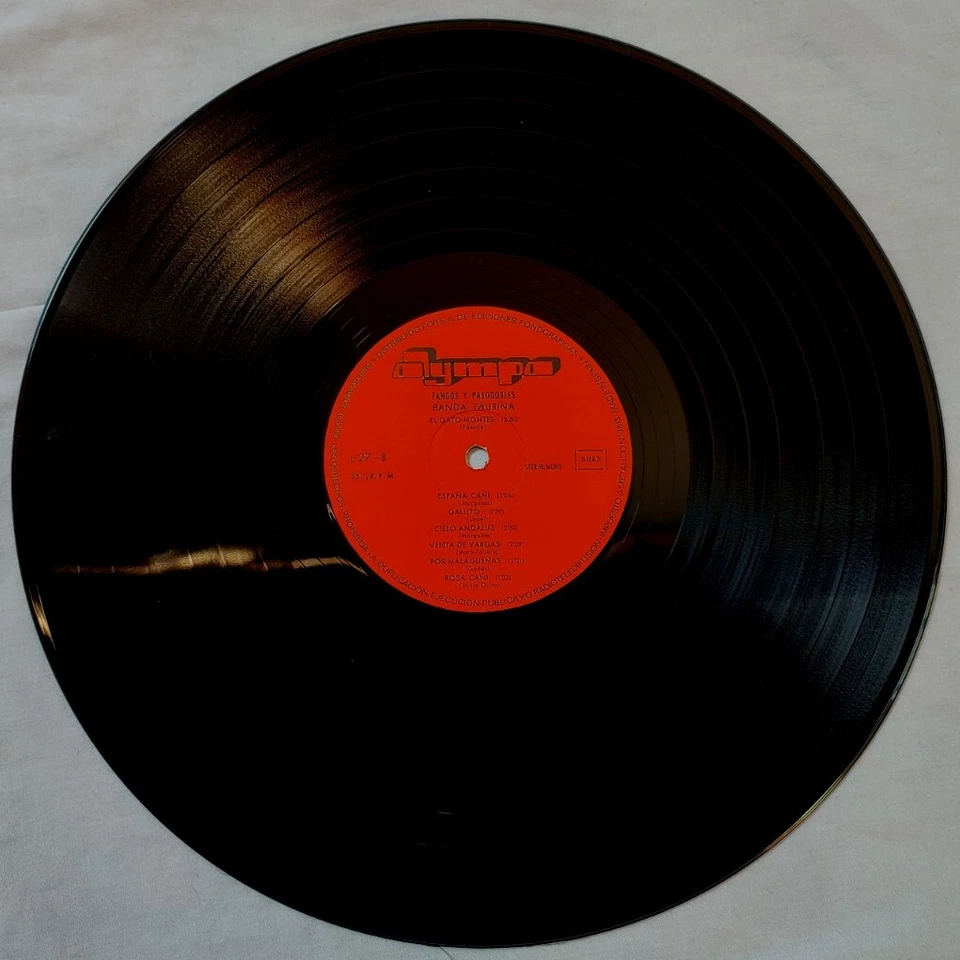 Banda Taurina/Rosario Pampa-Pasadobles Y Tangos Vinyl LP Album.1974 Olympo L 27. - Image 4 of 4