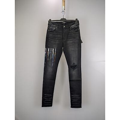 Amiri Q:3 / Paint Drip Logo Jeans in Aged Black BNWT 36 | eBay Amiri Q:3 / Paint Drip Logo Jeans in Aged Black BNWT 36 | eBay