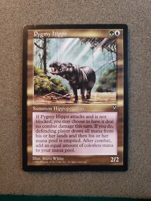 Pygmy Hippo Visions NM Blue Green Rare MAGIC THE GATHERING MTG