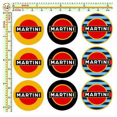 Adesivi bollino targa martini racing auto moto sticker license plate 9 pz.