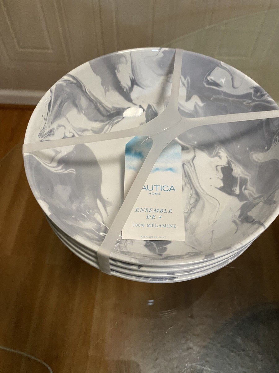 Nautica Melamine Serving 1/4”Bowl Marble Like Design *NEW*