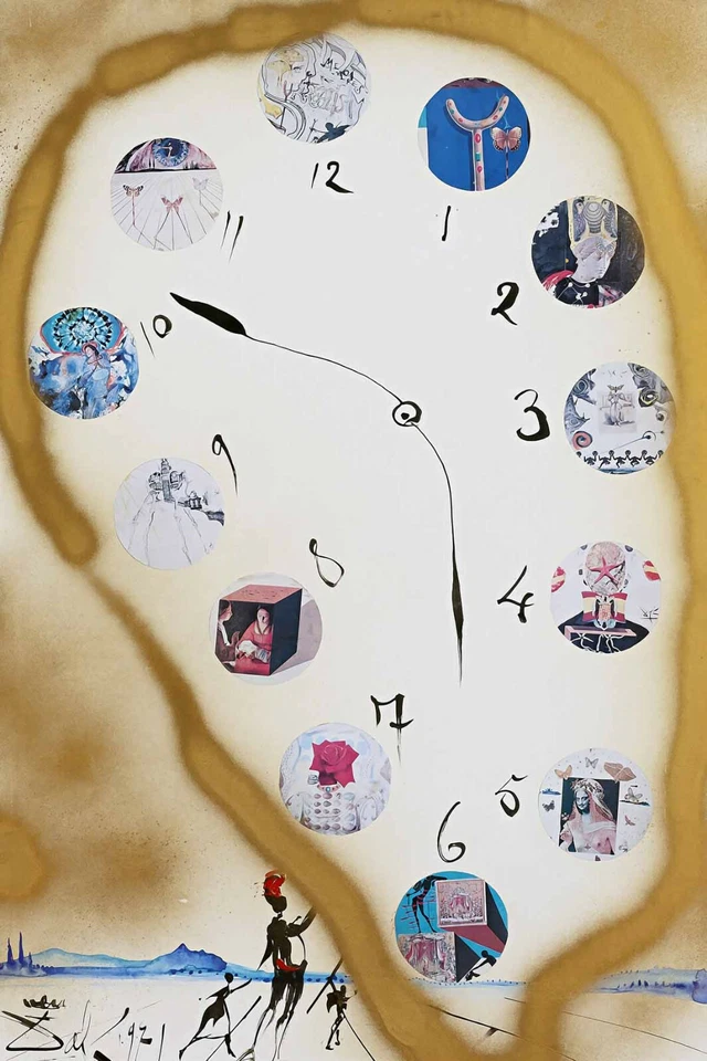 Salvador Dali 1971 Horloge - CANVAS OR PRINT WALL ART - Imagem 2 de 2