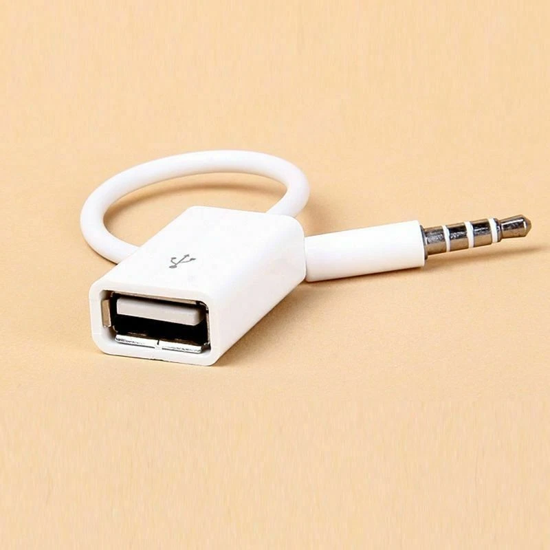 Cable adaptador auxiliar a USB para automóvil conector reproductor de audio de música puerto de unidad flash Foto 4 de 4