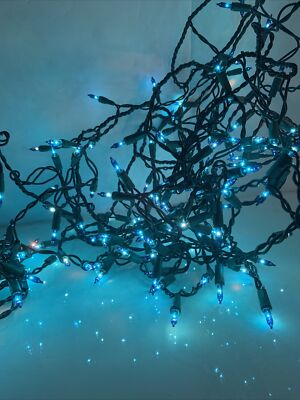 String Of Blue Icicle Curtain Christmas Lights Outdoor Lights