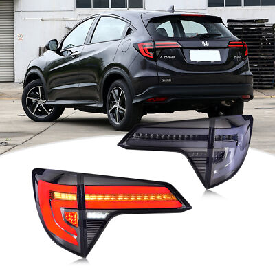 LED Tail Lights for Honda HR-V HRV 2016-2022 Vezel Black Rear Lamps Assembly