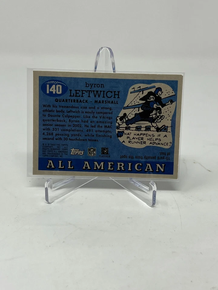 2003 Topps All American Byron Leftwich Card #140 - Image 2 of 2