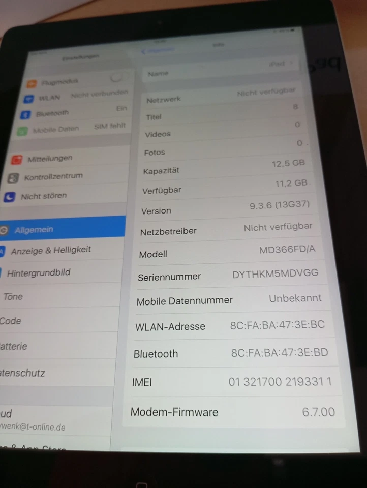 Apple iPad Air 16GB [9,7" WiFi + Cellular] spacegrau "gut", Foto 4 von 5