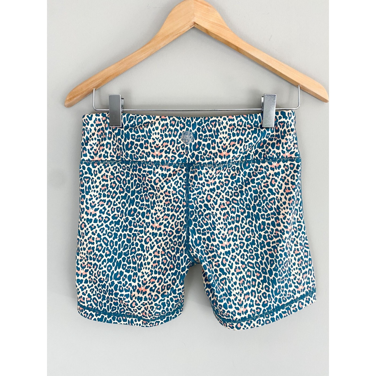 IAB MFG 5 No Ride Shorts Teal Leopard Animal Print Athletic Spandex Shorts  MED | eBay