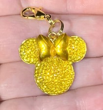 Yellow Shiny Minnie Mouse Charm Zipper Pull & Keychain Add On Clip!!