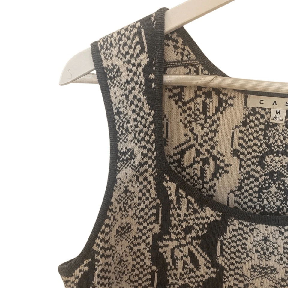 Chaleco Suéter Mediano CAbi #887 Gris Peplum Shell Sin Mangas Ajustado Mezcla de Algodón Foto 4 de 4