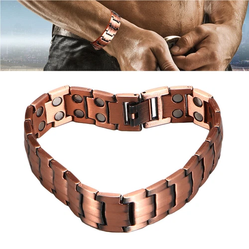 Men's Bracelet Magnetic Therapy Arthritis Pain Relief Pure Solid Copper Bangle - Picture 6 of 12