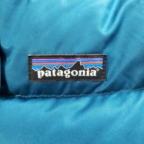 Patagonia Down For Fun Jacket Girls M 10 Puffer Down Zip Up Teal NO HOOD - Picture 4 of 12