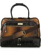 Samantha Brown Ombre Croco Embossed Drop Bottom Weekender Bag Goldenrod Samantha Brown Ombre Croco Embossed Drop Bottom Weekender Bag Goldenrod