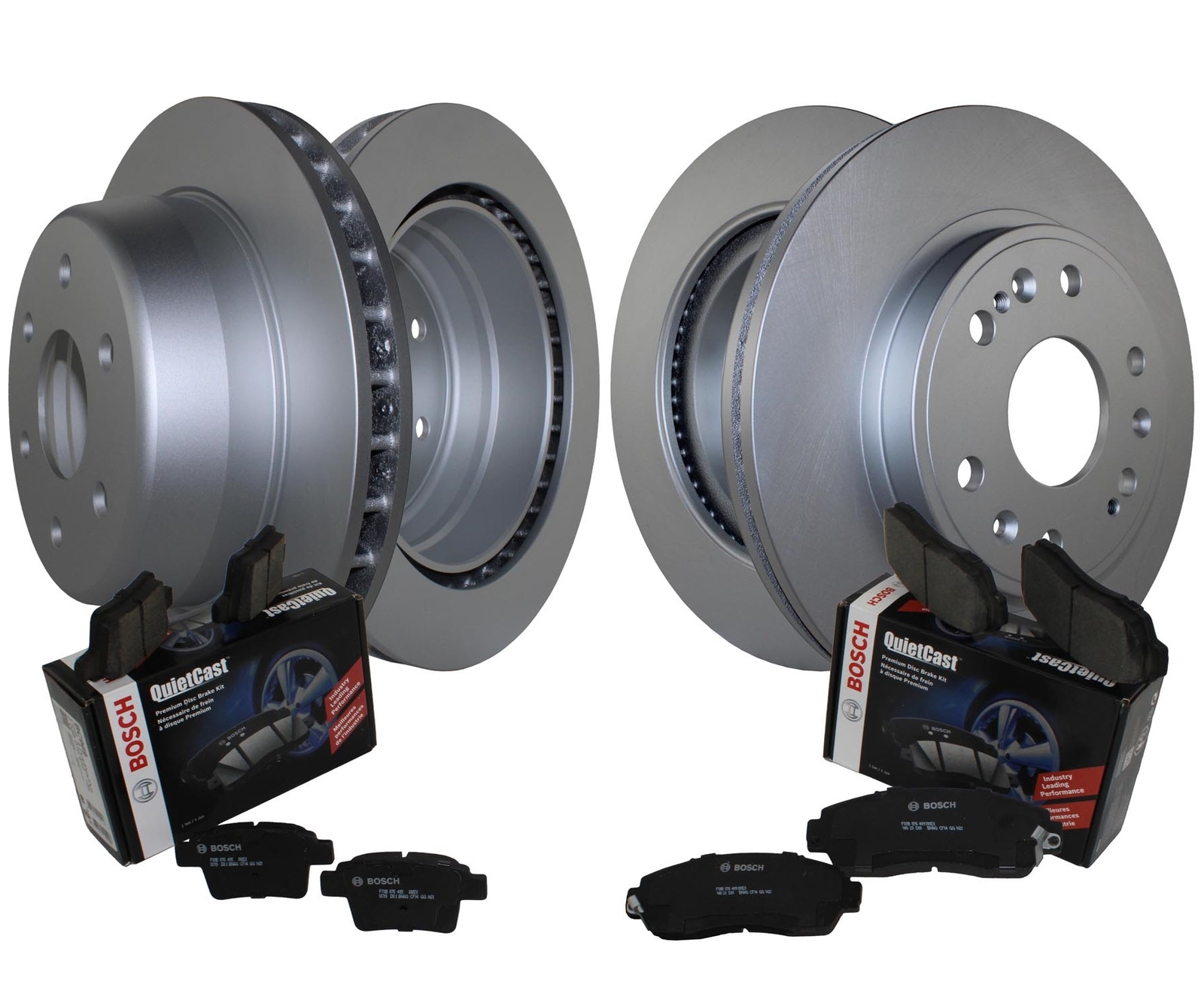 Front Rear Brake Kit Rotors Bosch QuietCast Ceramic Pads For Express Savana 1500
