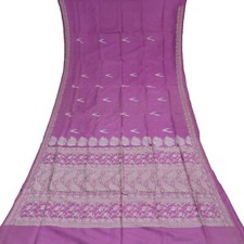 Vintage Pink Sarees 100 Pure Silk Woven Floral Sari 5YD Craft Decor Fabric